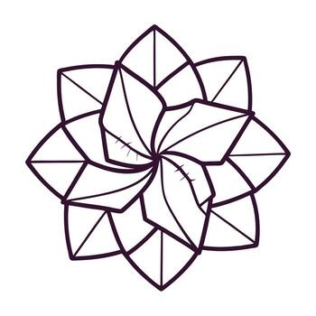 Angular Broken Line Petal Flower with Modern Design and Flower Concept vector