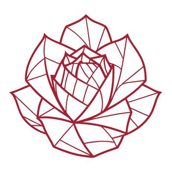 Creative Broken Line Petal Flower with Angular Design and Flower Concept vector