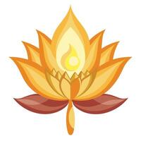 Intricate Candle Flame Flower with Glowing Petals and Flower Concept vector