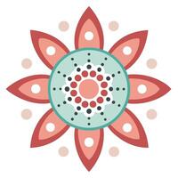 Simple Circle and Dot Flower with Pure Geometry and Flower Concept vector