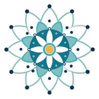 Creative Circle and Dot Flower with Pure Geometry and Flower Concept vector