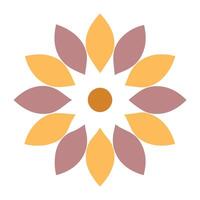 Perfect Symmetry Circle Petal Flower and Minimalist Design and Flower Concept vector