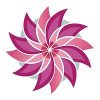 Rhythmic Curved Dash Petal Flower with Flow and Flower Concept vector