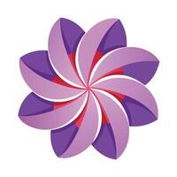 Elegant Curved Ribbon Petal Flower with Soft Flow and Flower Concept vector