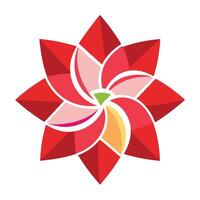 Creative Diagonal Slash Petal Flower with Bold Simplicity and Flower Concept vector