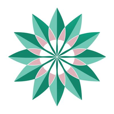 Minimal Diamond Cut Petal Flower with Sharp Angles and Flower Concept