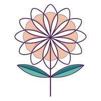 Modern Double Lined Petal Blossom with Elegant Simplicity and Flower Concept vector