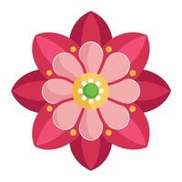 Delicate Floating Dot Petal Flower with Minimal Essence and Flower Concept vector