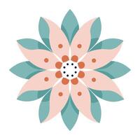 Modern Floating Dot Petal Flower with Minimal Form and Flower Concept vector