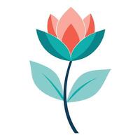 Modern Floating Stem Flower with Disconnected Parts and Flower Concept vector