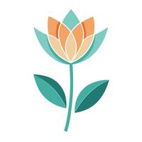 Elegant Floating Stem Flower with Disconnected Parts and Flower Concept vector