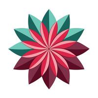 Elegant Geometric Fan Petal Flower with Sharp Edges and Flower Concept vector