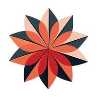 Creative Geometric Fan Petal Flower with Sharp Edges and Flower Concept vector