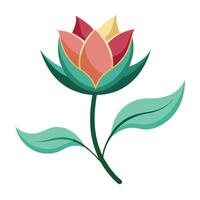 Subtle Growth Half Bloom Flower and Flower Concept vector