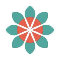 Modern Balance Half Circle Petal Flower and Flower Concept vector