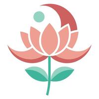 Modern Elegant Curves Half Moon Petal Flower and Minimalist Design and Flower Concept vector