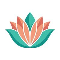 Elegant Asymmetrical Modern Half Flower and Minimalist Design and Flower Concept vector