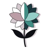 Elegant Dimensional Depth Half Shadow Blossom and Flower Concept vector