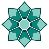 Creative Sharp Precision Hexagonal Petal Flower and Flower Concept vector