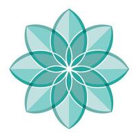 Elegant Overlapping Shapes Intersecting Oval Petal Blossom and Flower Concept vector