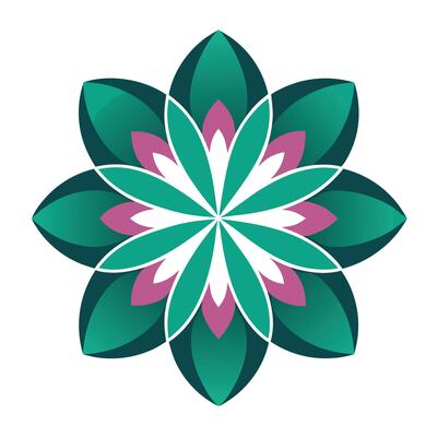 Elegant Overlapping Shapes Intersecting Petal Flower and Flower Concept