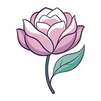Modern Sketch Like Simplicity Light Stroke Petal Flower and Flower Concept vector