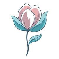 Elegant Sketch Like Simplicity Light Stroke Petal Flower and Flower Concept vector