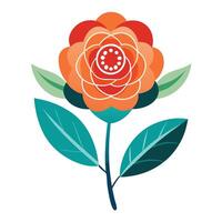 Conceptual Leaf Only Flower with Symbolic Form and Flower Concept vector