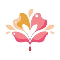 Elegant Organic Flow Minimalist Ink Splash Petal Blossom and Flower Concept vector