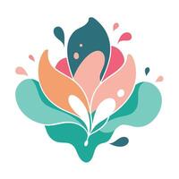 Organic Flow Minimalist Ink Splash Petal Blossom and Flower Concept vector