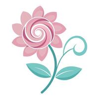Simple Curves Minimalist Spiral Blossom and Flower Concept vector