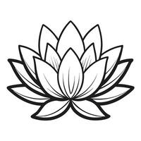 Modern Clean and Simple Monochrome Lotus with Subtle Line Art and Flower Concept vector