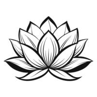 Elegant Clean and Simple Monochrome Lotus with Subtle Line Art and Flower Concept vector