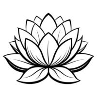 Clean and Simple Monochrome Lotus with Subtle Line Art and Flower Concept vector
