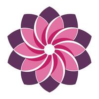 Modern Hidden Petals Negative Space Spiral Flower and Flower Concept vector