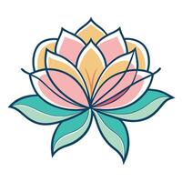 Modern Disjointed Harmony Offset Line Blossom and Flower Concept vector