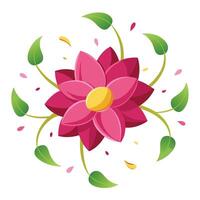 Modern Dynamic Motion Orbiting Petal Flower and Flower Concept vector