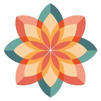 Modern Smooth Geometry Overlapping Ellipse Petal Blossom and Flower Concept vector