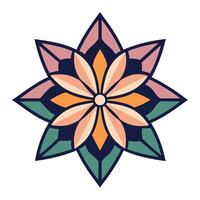 Geometric Grace Pointed Diamond Petal Flower and Flower Concept vector