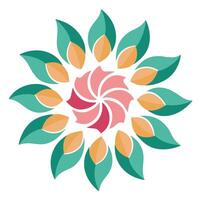 Creative Unique Geometry Quarter Circle Petal Flower and Flower Concept vector