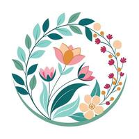 Modern Half Circle Semi Circle Bloom with Open Design and Flower Concept vector