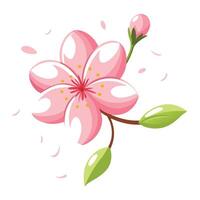 Modern Floating Petals Sakura Blossom in the Breeze and Flower Concept vector