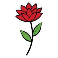 Abstract Form Single Dash Stem Flower and Flower Concept vector