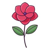 Elegant Abstract Form Single Dash Stem Flower and Flower Concept vector