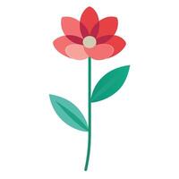 Modern Abstract Form Single Dash Stem Flower and Flower Concept vector