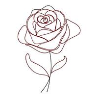 Modern Elegant Simplicity Single Line Rose and Minimalist Design and Flower Concept vector