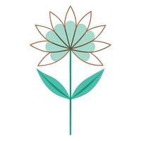 Modern Minimalist Single Petal Flower with Radiating Lines and Flower Concept vector