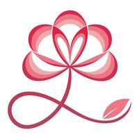 Continuous Elegance Single Loop Petal Flower and Flower Concept vector