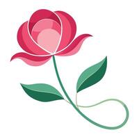 Modern Continuous Flow Single Loop Petal Flower and Flower Concept vector