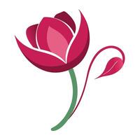 Elegant Continuous Flow Single Loop Petal Flower and Flower Concept vector
